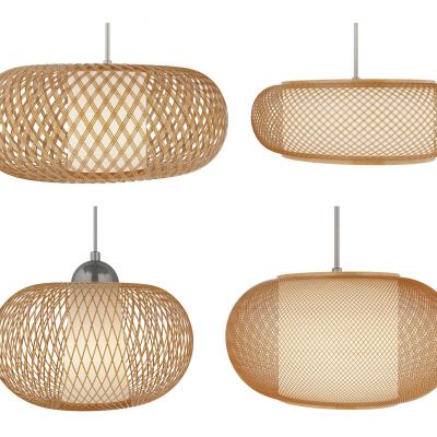 新中式日式竹编编织吊灯灯笼