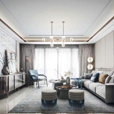 现代新中式客厅