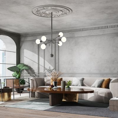 后现代法式客厅弧形沙发