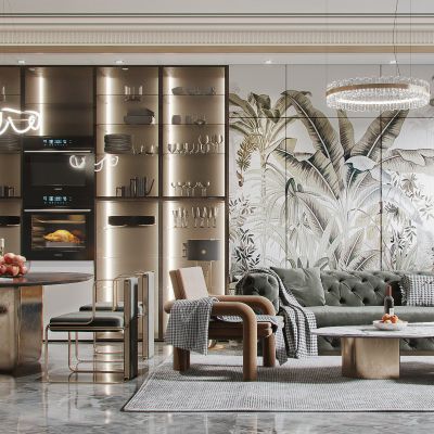 简欧式轻奢客厅餐厅