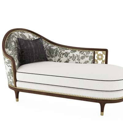 美式欧式布艺贵妃椅