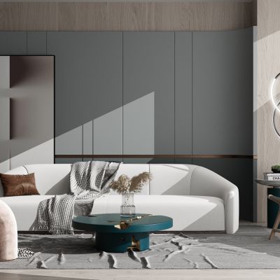 轻奢双人沙发茶几