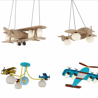现代儿童房飞机造型吊灯吊饰