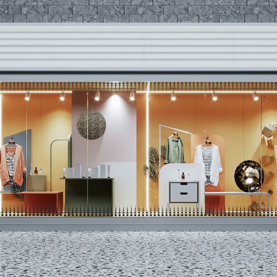 现代服装专卖店橱窗展台
