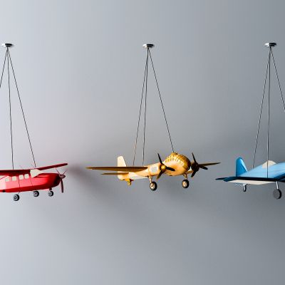 现代飞机儿童房吊灯