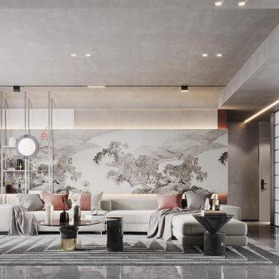 现代新中式客厅