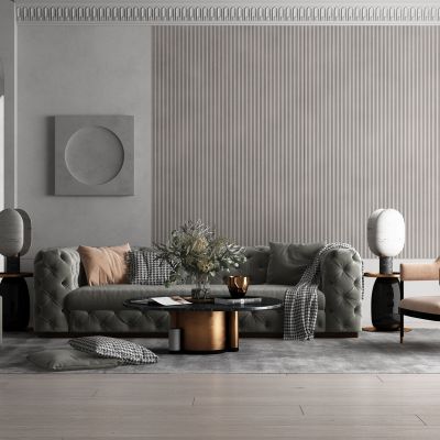 现代简欧式皮革软包轻奢沙发