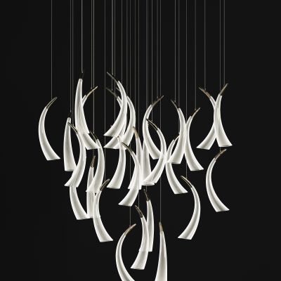 现代牛角异形玻璃水晶吊灯