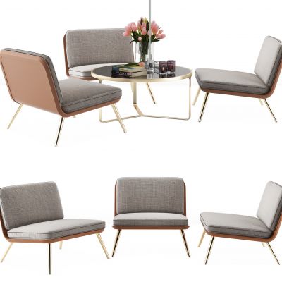 现代休闲洽谈椅茶几组合