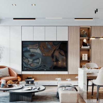 现代轻奢客餐厅厨房门厅餐桌椅