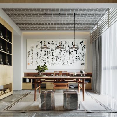 新中式茶室3D模型