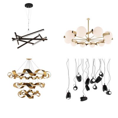 现代铁艺螺旋吊灯球形吊灯