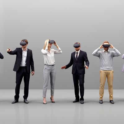 欧式戴vr眼镜人物vr体验