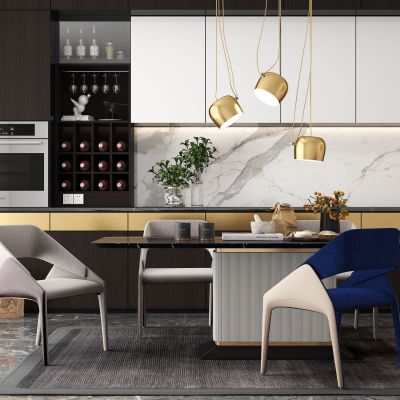 轻奢餐桌椅组合