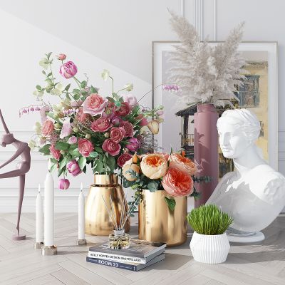 欧式花瓶玫瑰花