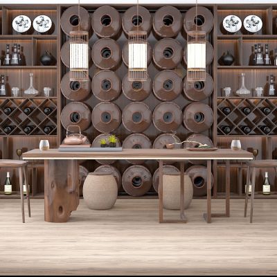 新中式茶桌酒柜