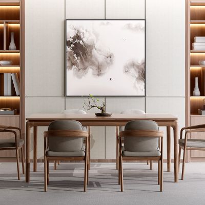 新中式方形餐桌椅