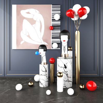 后现代日式人物雕塑摆件