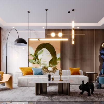 北欧现代简约轻奢风格客厅