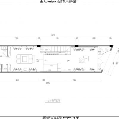 层高6米的上下层服装店施工图