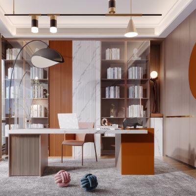 现代北欧简约轻奢书房