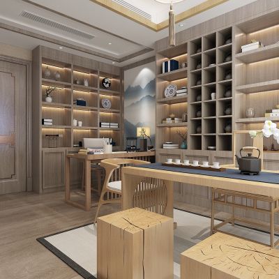 新中式别墅书房