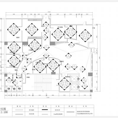 儿童摄影店300平方设计施工图CAD
