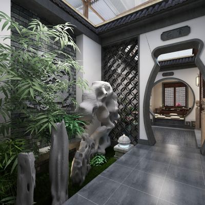 徽派中式玄关过道