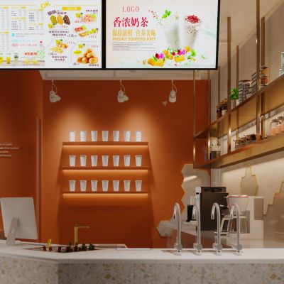 北欧现代简约轻奢风格奶茶店