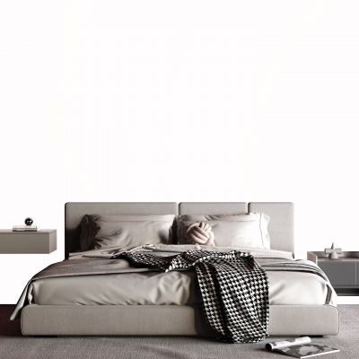 现代布艺床