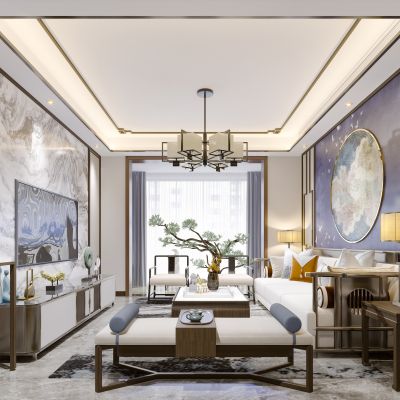 新中式简约轻奢客厅