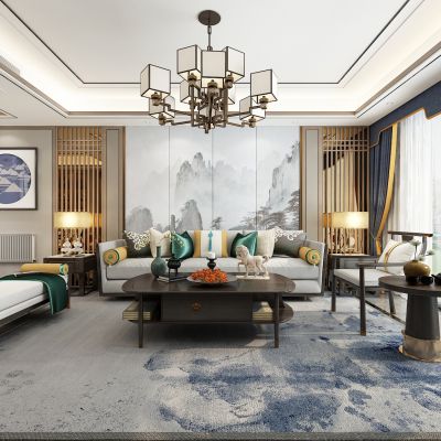 中式客厅，沙发