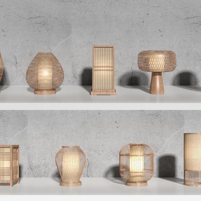 新中式日式韩式民宿木纹台灯