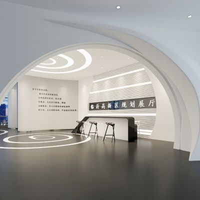 现代办公展厅大厅前台服务台