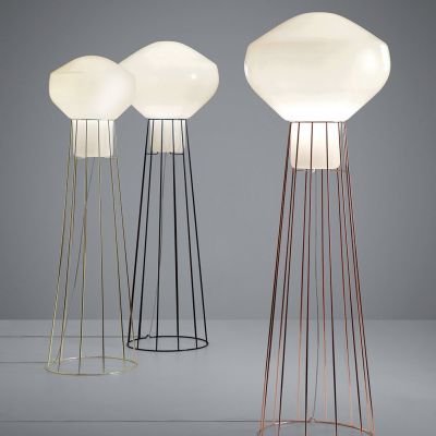 现代金属玻璃罩落地灯