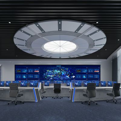 现代指挥中心监控室