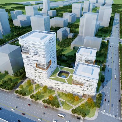 现代建筑户外鸟瞰建筑