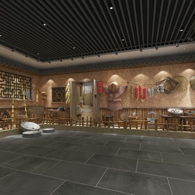 新中式民宿展厅农具展览展示