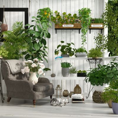 美式单人沙发阳台