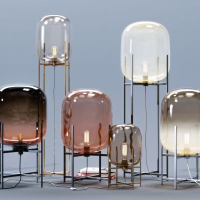 现代轻奢玻璃落地灯组合