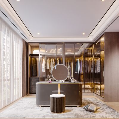 现代北欧简约轻奢衣帽间