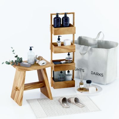 现代卫浴洗涤用品组合洗漱品架子凳子