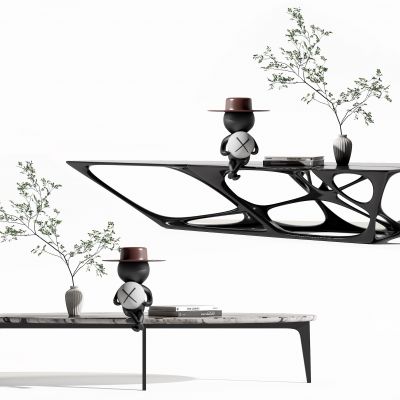 现代异形花瓶茶几组合