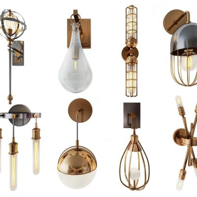 现代工业风壁灯组合玻璃壁灯