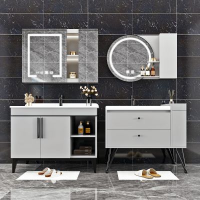 现代浴室柜洗漱用品组合