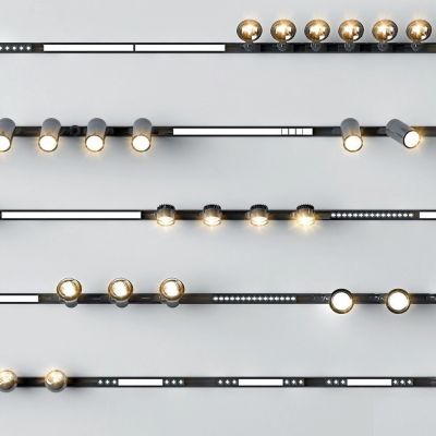 现代磁吸铁艺射灯轨道灯组合