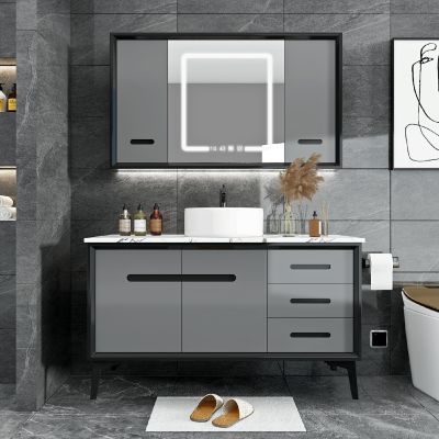 现代浴室柜洗漱用品组合