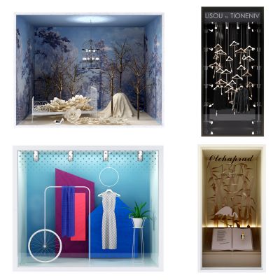 现代商业商场装饰服装专卖店橱窗美陈