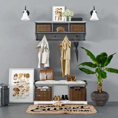 现代鞋柜玄关处