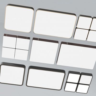 现代金属方形吸顶灯